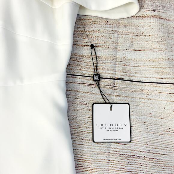 Laundry by Shelli Segal White One Shoulder  Dress 12 - Picture 6 of 12